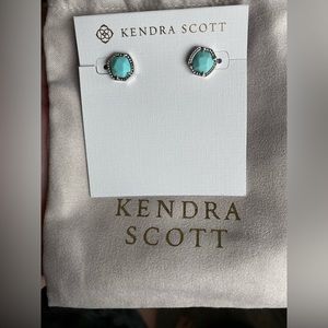 KENDRA SCOTT Davie Silver Stud Earrings Blue Magnesite